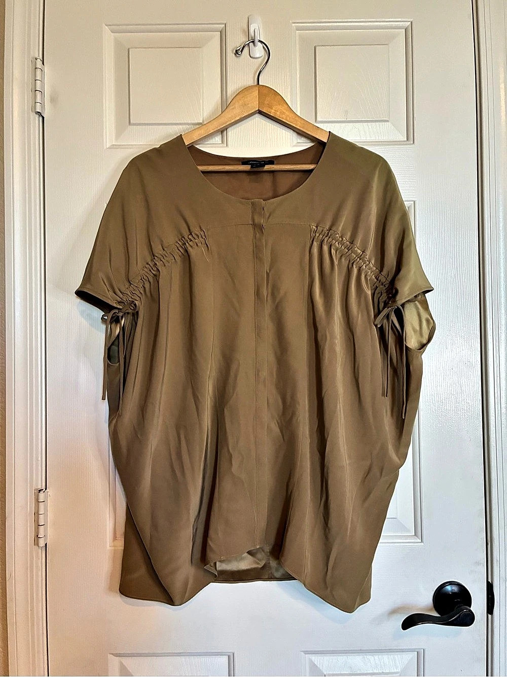 Lafayette 148 New York Silk Blouse in Brown Size Large